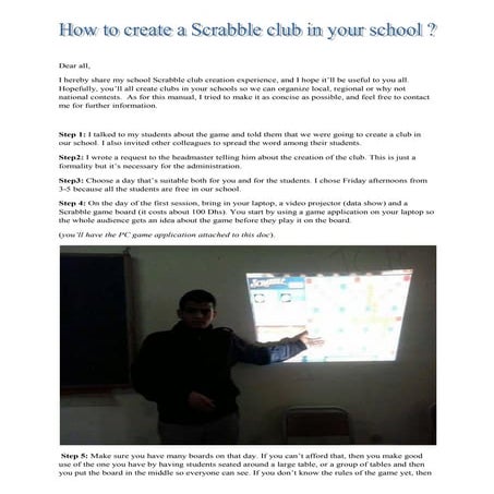 Scrabble club creation By El Houcine Azergui from Al Khalij High School
