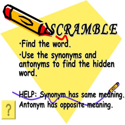 Scramble / Idioms and Phrases / Diary Writing