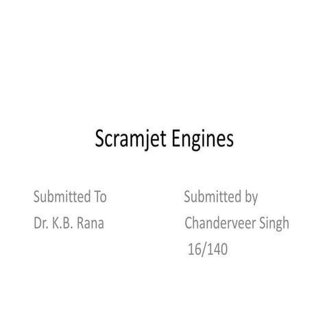 Scramjet engines
