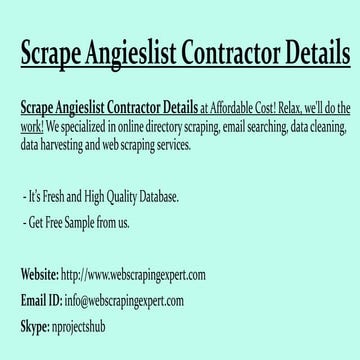 Scrape Angieslist Contractor Details