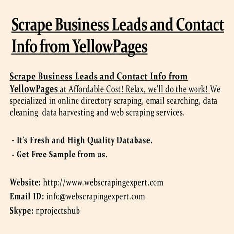 Scrape Business Leads and Contact Info from YellowPages