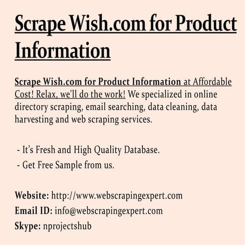 Scrape Wish.com for Product Information