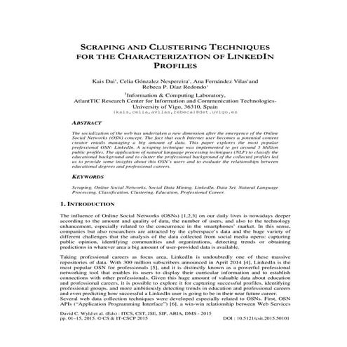 Scraping and clustering techniques