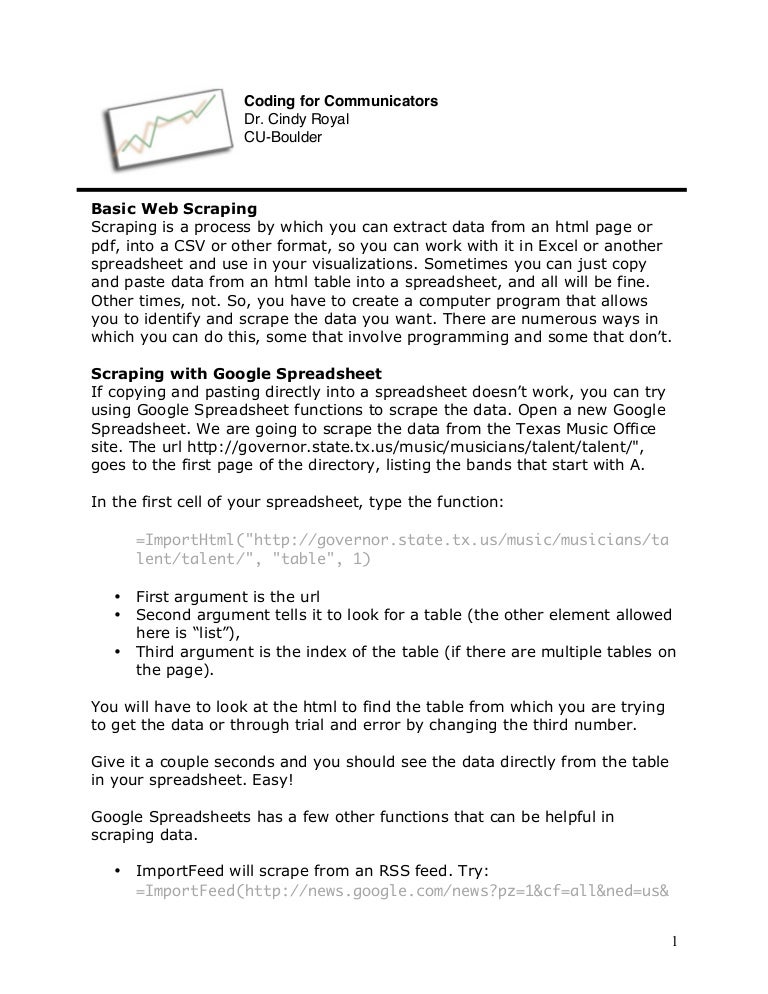 Scraping Handout