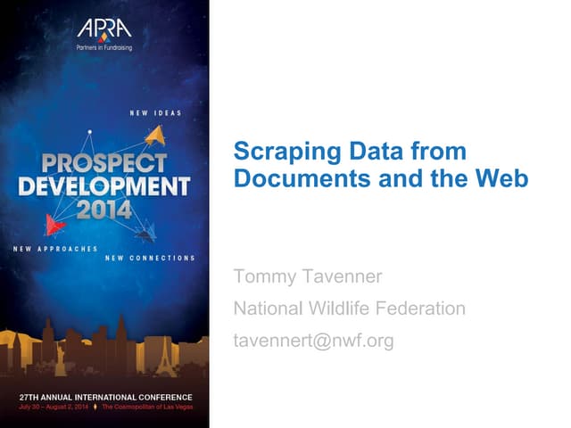 Scraping data from the web and documents