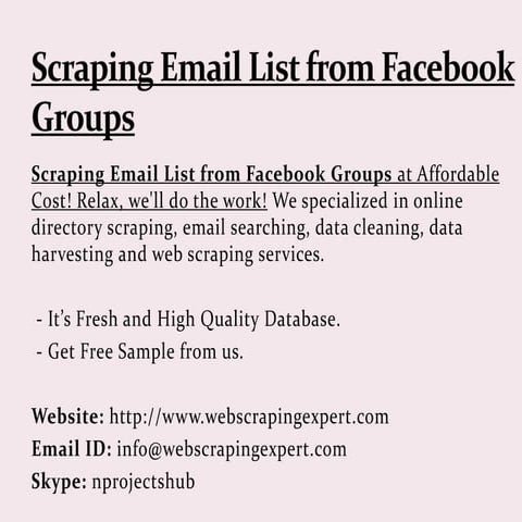 Scraping Email List from Facebook Groups