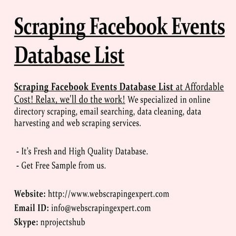 Scraping Facebook Events Database List