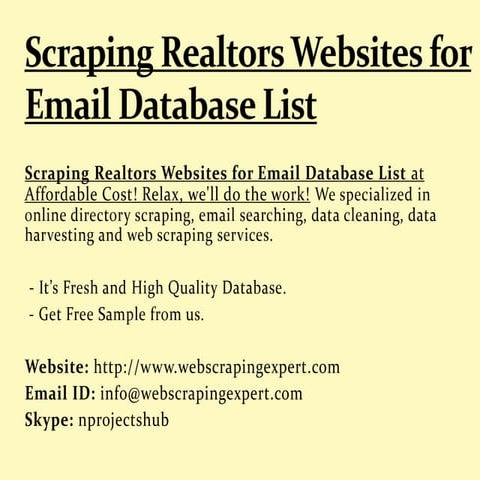 Scraping Realtors Websites for Email Database List