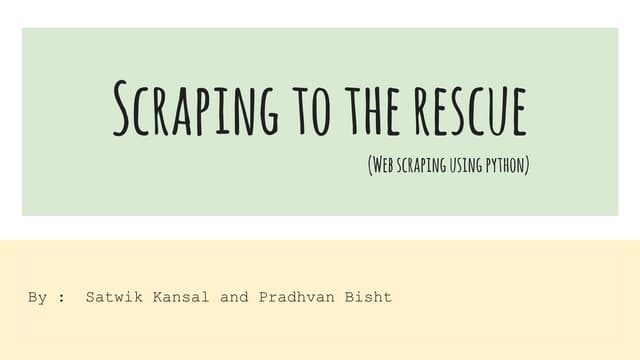 Getting started with Web Scraping in Python