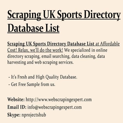 Scraping UK Sports Directory Database List