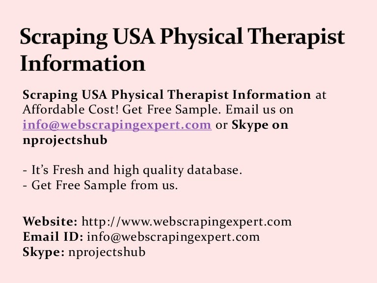Scraping USA Physical Therapist Information