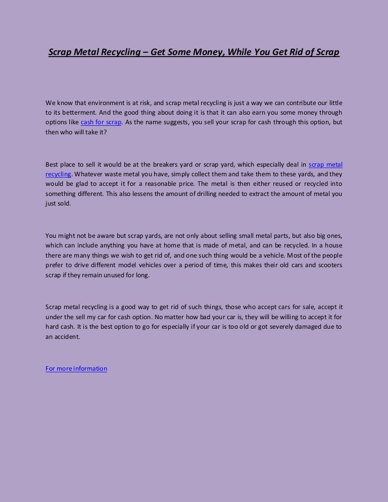 where can i sell my car for scrap metal