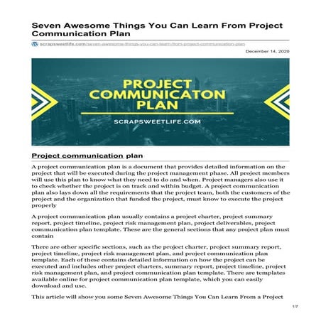 Scrapsweetlife.com seven awesome things you can learn from project communicat...