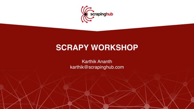 Scrapy workshop