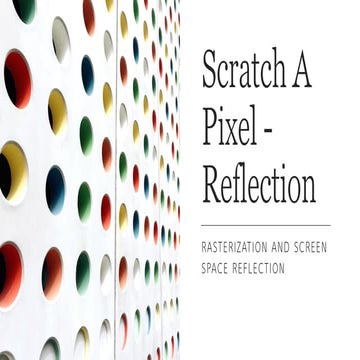 Scratch a pixel - Reflection