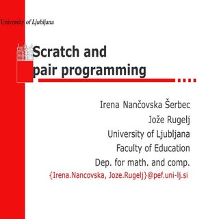 Scratch and pair programming