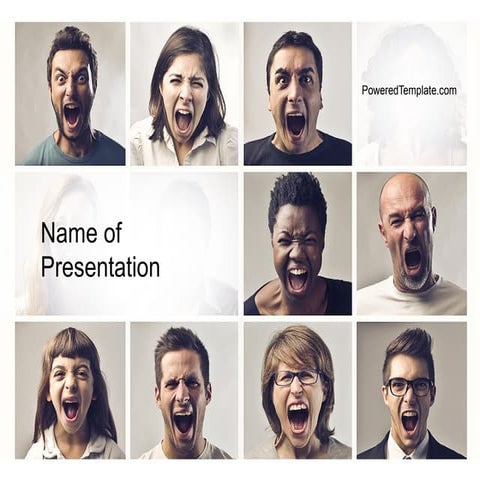 Screaming People PowerPoint Template | PPT
