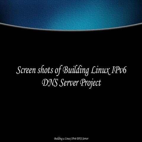 Screen Shots of Building Linux IPv6 DNS Server 