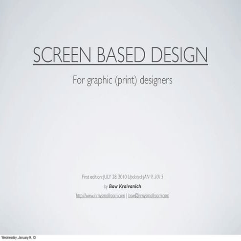 Screen Based Design for Graphic Designer