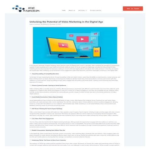 Unlocking the Potential of Video Marketing in the Digital Age | PDF