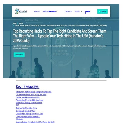 TOP RECRUITING HACKS IN 2025: SMARTER HIRING STRATEGIES FOR MODERN RECRUITERS