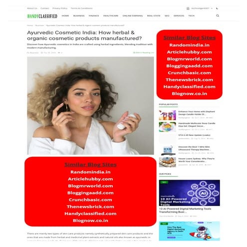 Ayurvedic Cosmetic India: How herbal & organic cosmetic products ...