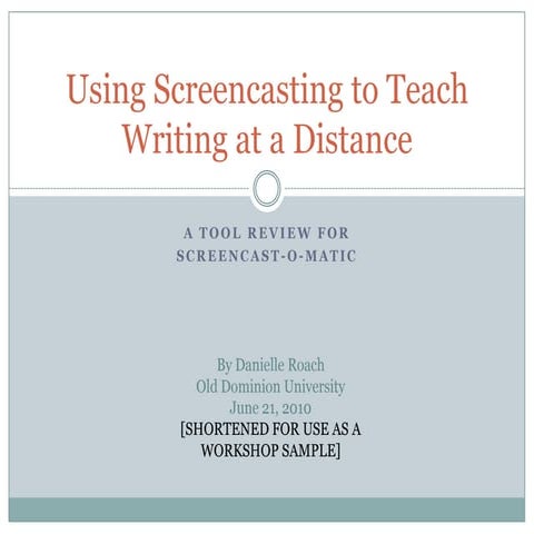 Screencasting presentation-used in demo modified