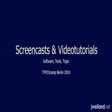 Screencasts/Videotutorials erstellen 2019