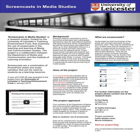 Screencasts in Media Studies poster