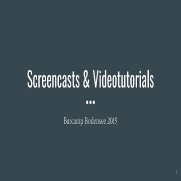 Screencasts & Videotutorials #bcbs19
