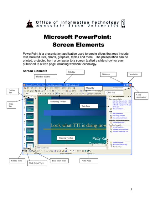 Screen elements