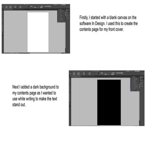 Screengrabs for my contents page