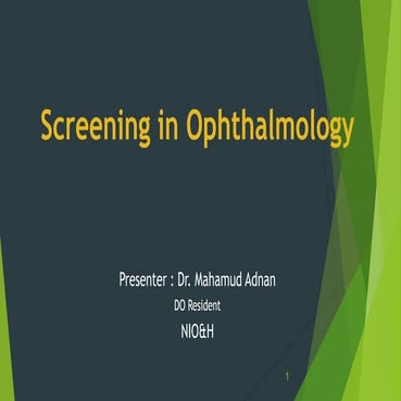 Screening in Ophthalmology