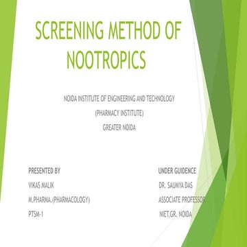 Screening method of nootropics vikas malik