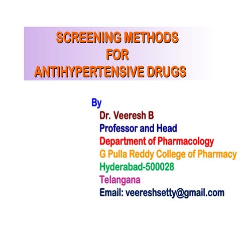 Screening Methods for antihypertensive agents..ppt