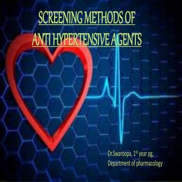 Screening methods of anti hypertensive agents