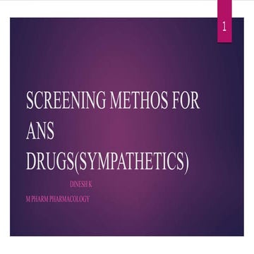 Screening methos for ans drugs