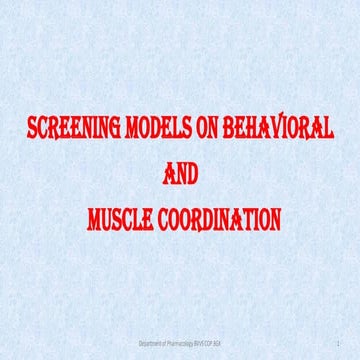 Screening models on behavioral and muscle coordination converted