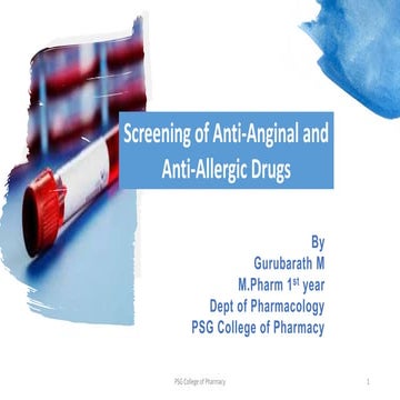 Screening of anti anginal and anti-allergic drugs -autosaved-