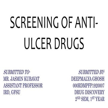 Screening of anti ulcer agents | PPTX