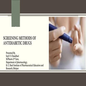 Screening of Antidiabetics