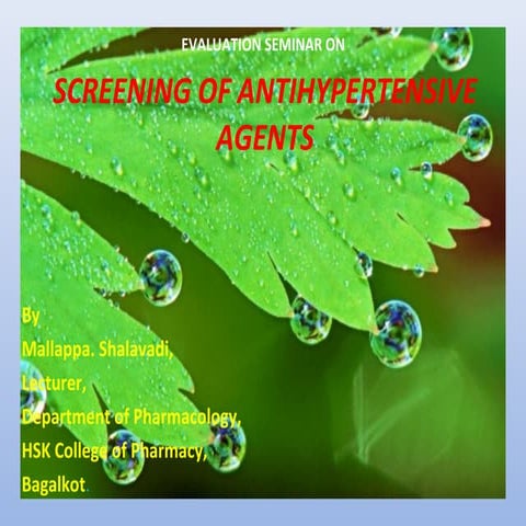 Screening of anti hypertensives2003