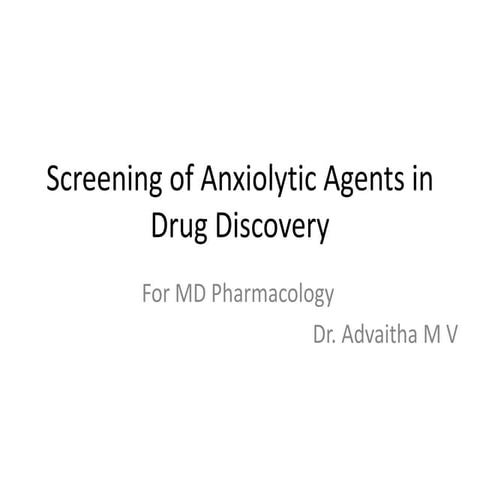 Screening of Anxiolytics