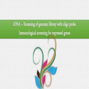 Screening of genomic library and expressed genes