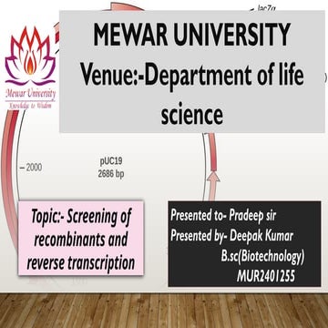 screening of reconbinants and reverse trancription.pptx