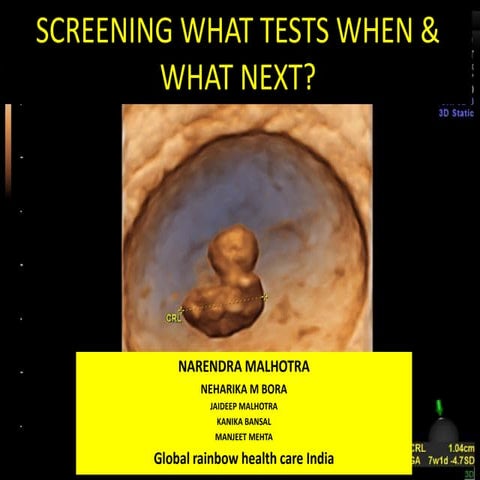 Screening what tests when