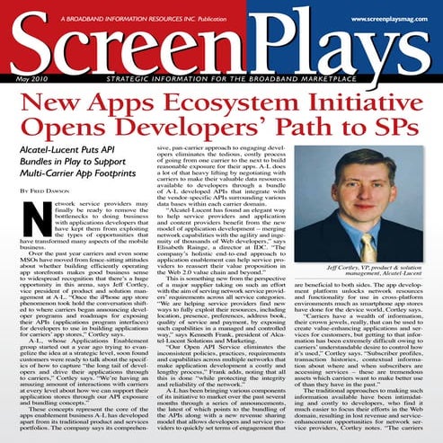 New Apps Ecosystem Initiative Opens Developers' Path to SPs