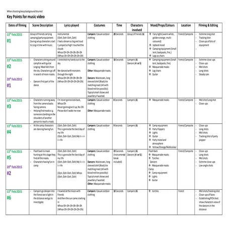 Filming Checklist | DOCX