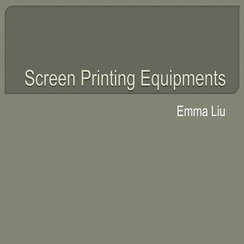 Screen printing equipments 