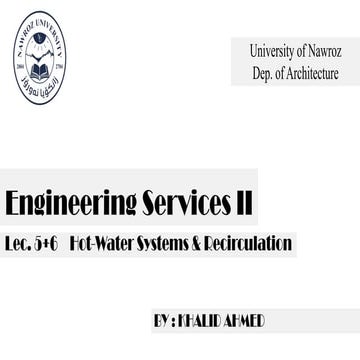 Water distribution system _ Building Utilities - Plumbing and ...PPT-BU ...